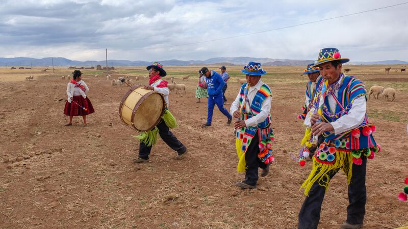 A group of musicians in Peru.