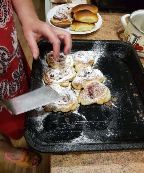 A tray of Russian pastries