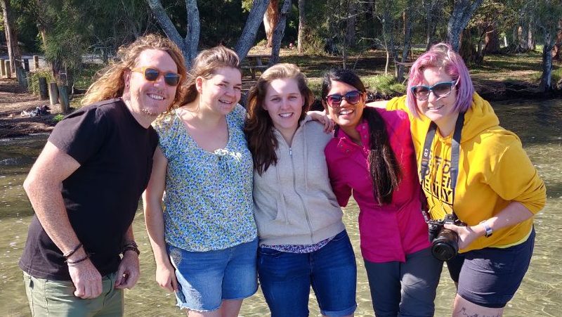 A group of travellers in Australia