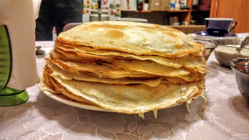 A stack of pancakes