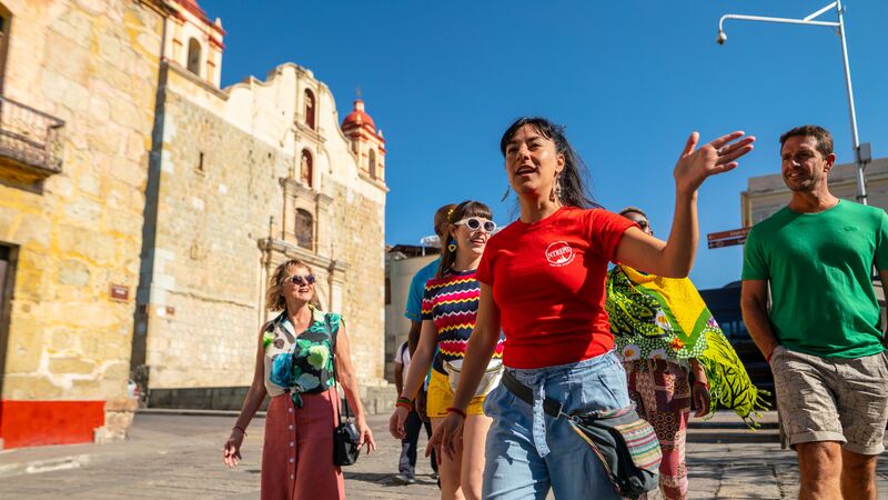 A group of travellers in Mexico