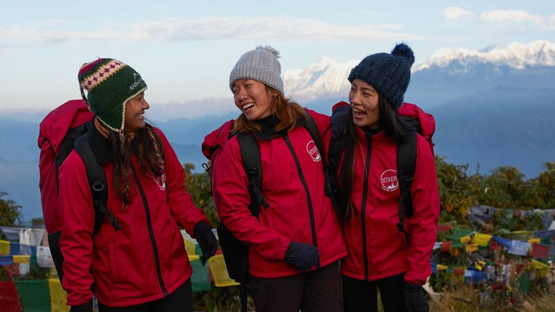 Three female porters at Poon Hill