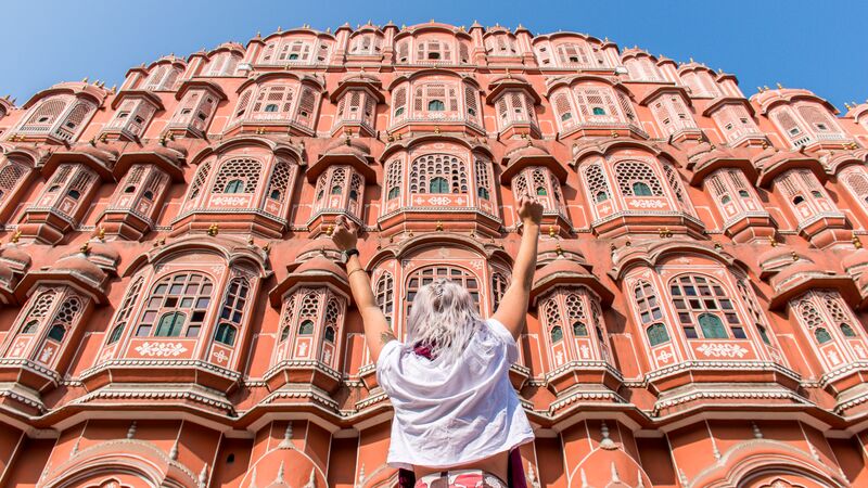 Traveller at the Amber Fort.
