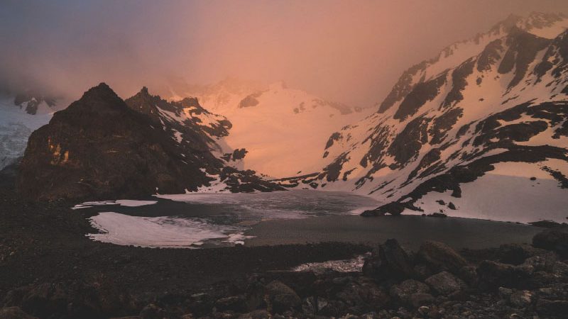 Mountain ranges at dusk