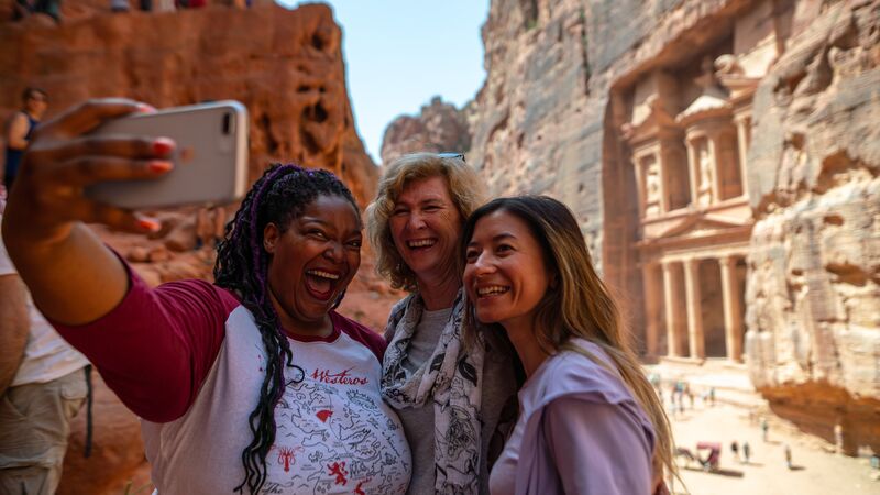 Travellers at Petra.