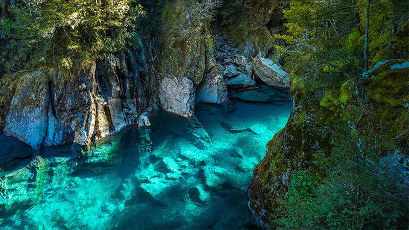 Blue Pools in New Zealand