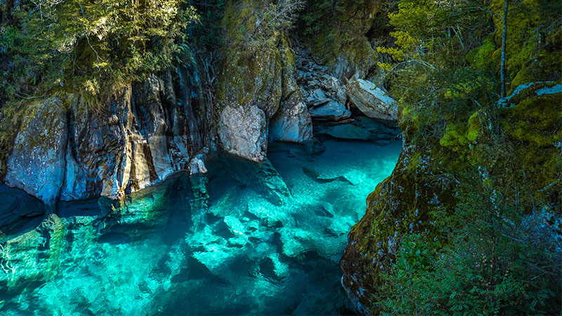 Blue Pools in New Zealand