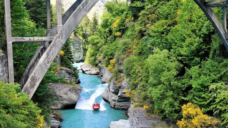 A jet boat ride on the Shotover River in Queenstown.