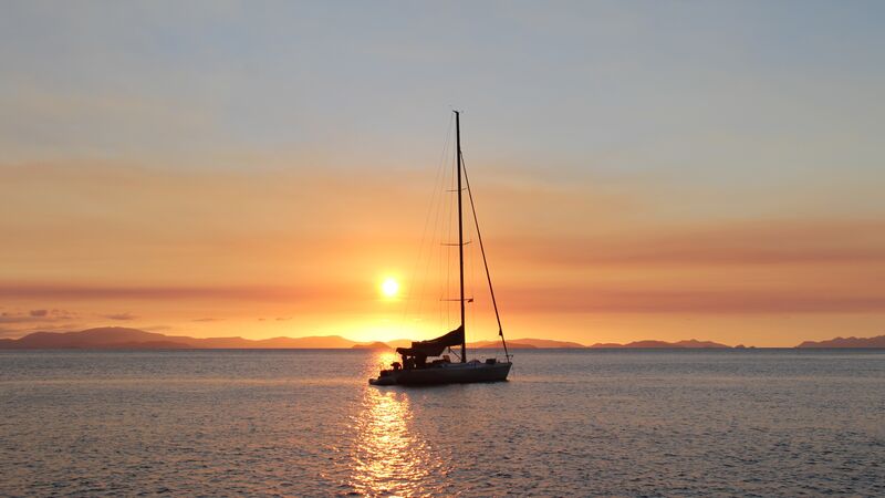 A sailing boat in the Whitsundays