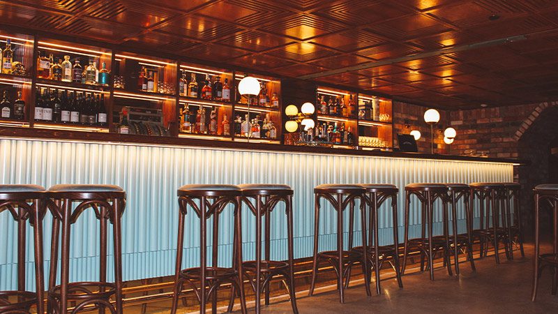 The bar set up at Austin Club in Christchurch.