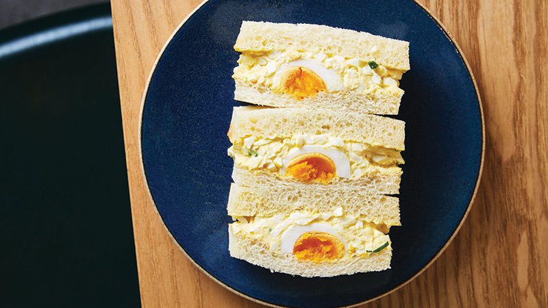A Japanese style egg salad sandwich from Konbi in Los Angeles.