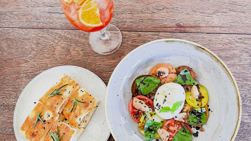 A birds eye view of a selection of tasty food served at The Little Larder in Port Douglas.