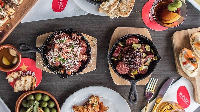 A bird's eye view of a selection of tapas available at Seabean restaurant in Port Douglas.