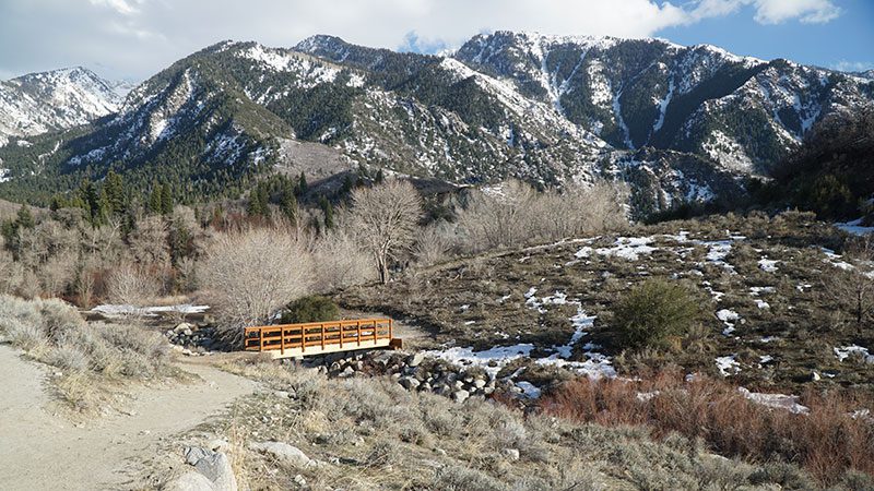 Bell's Canyon Trail during Winter in Salt Lake City. 