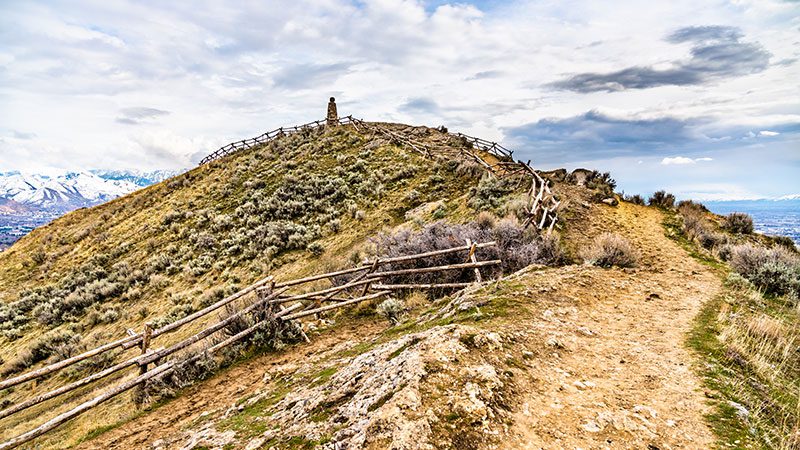The summit at Ensign Peak in Salt Lake City.