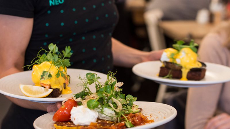 A collection of breakfast dishes available at Neo Cafe & Eatery in Wellington.
