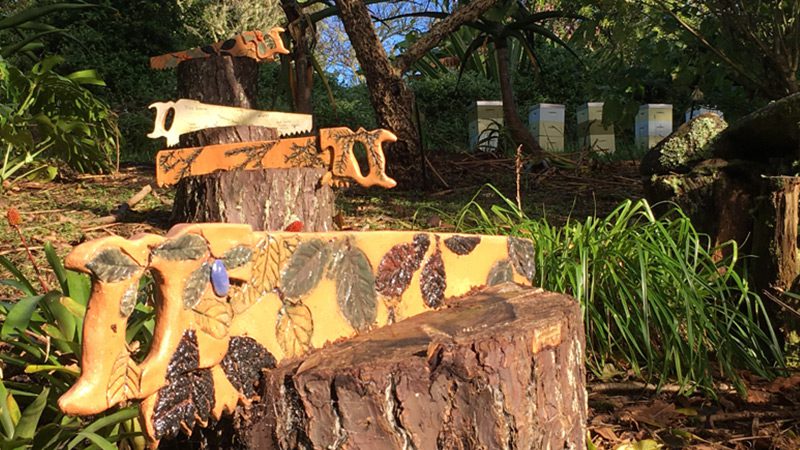 An artwork on display in the Wharepuke Sculpture Park in the Bay of Islands, New Zealand.