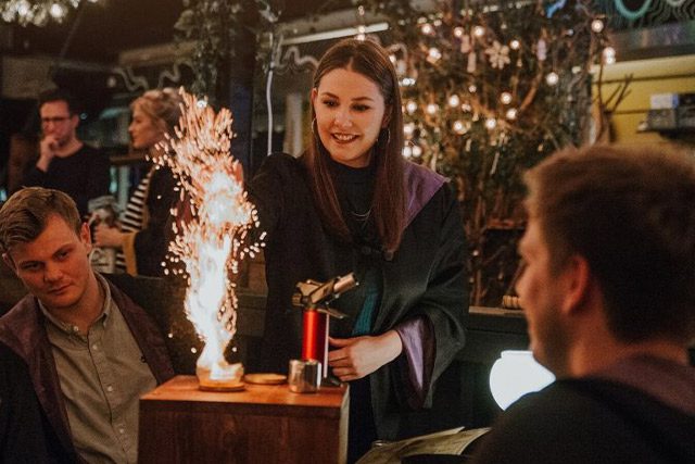 People making cocktails in The Cauldron Bar in Edinburgh