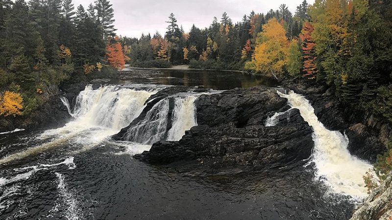 The wide Grand Falls in Somerset County, Maine. 