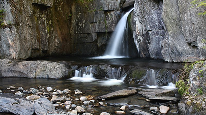 The tiered Gulf Hagas Falls in Piscataquis County, Maine.