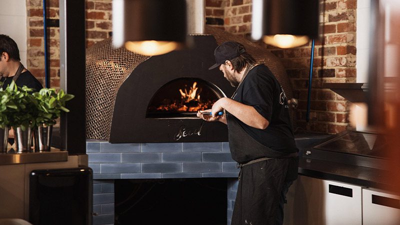 Pizza oven at Seed Restaurant 