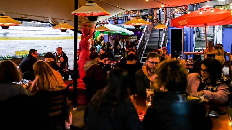The outdoor area at Chinaski's in Glasgow.