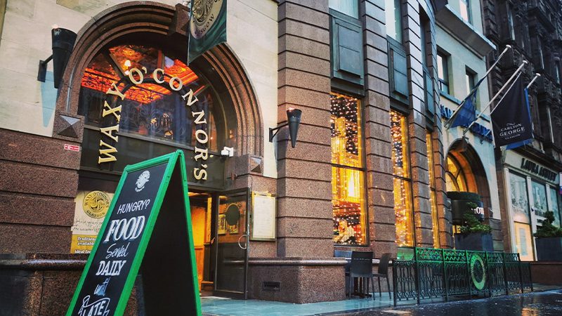 The exterior of Waxy O'Connors in Glasgow.