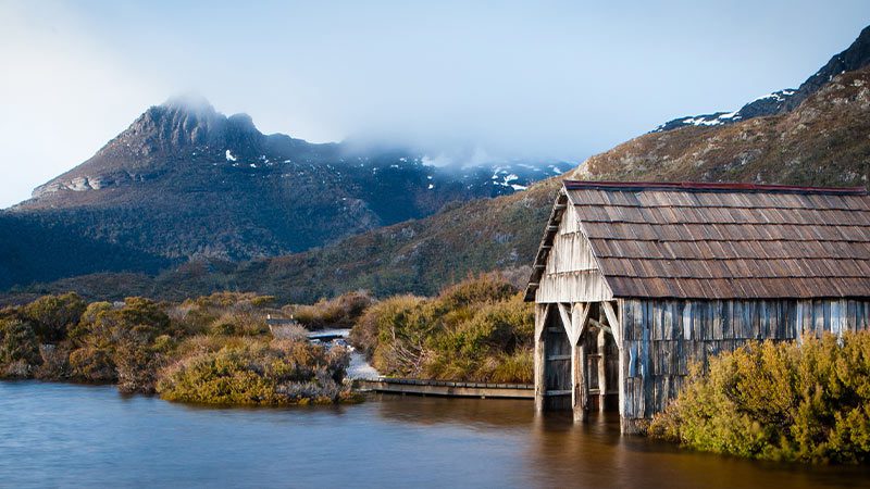 The Boatshed at Dove Lake in Cradle Mountain, Tasmania. 