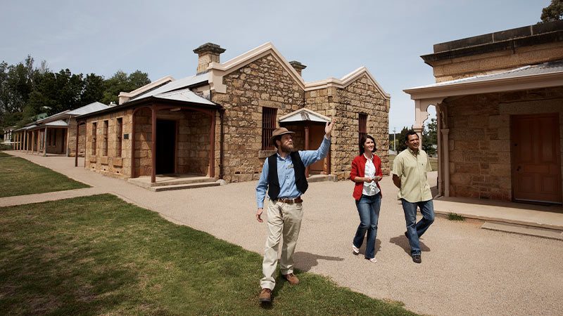 Tourists and a guide in Beechworth
