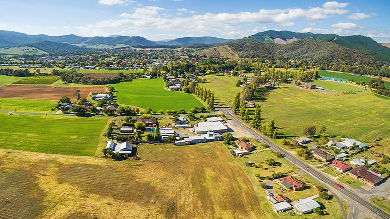 Aerial view of Myrtleford