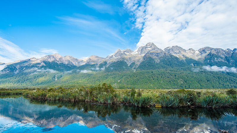 Earl Mountain reflecting on the water of Mirror Lakes