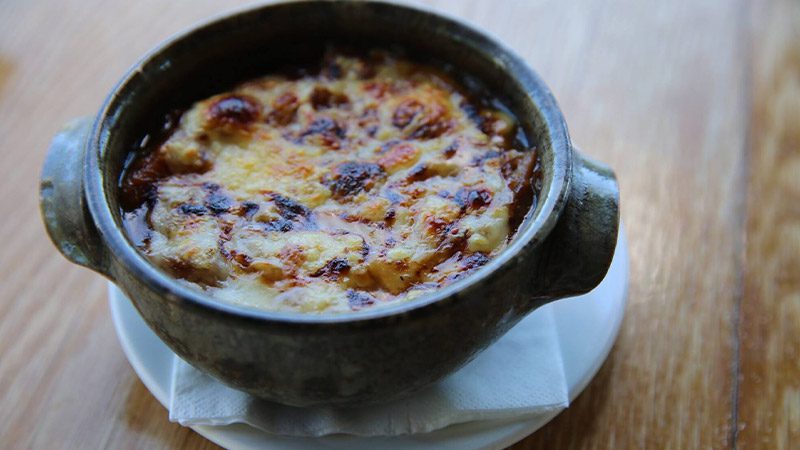 French Onion soup from Bistro Gentil in Wanaka, NZ.