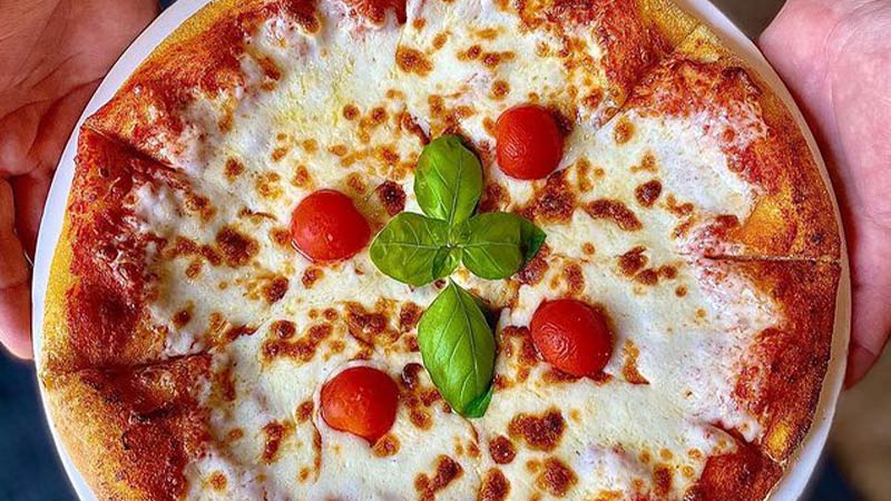 A classic pizza from Francesca's Italia Kitchen in Wanaka. 