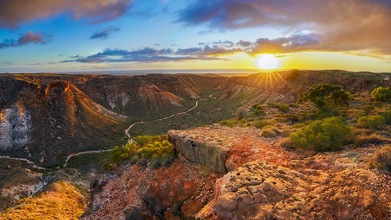 Sunset in Cape Range National Park in Western Australia