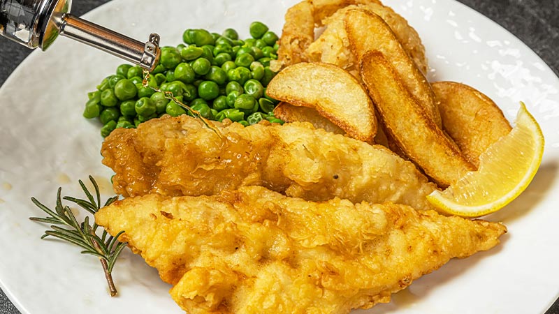 A classic fish & chips from The Castle Tavern.