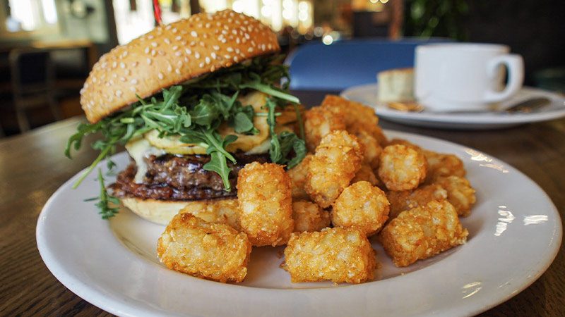 A burger and potato gems from Spenard Roadhouse in Anchorage