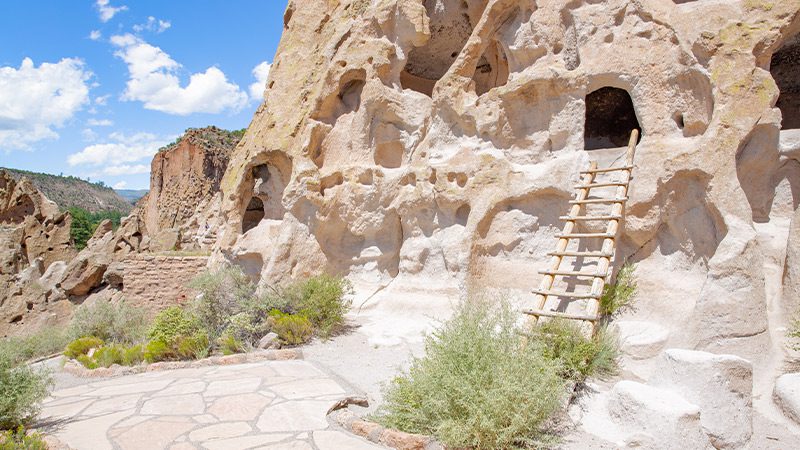 Cave dwellings in the Bandelier National Monument.