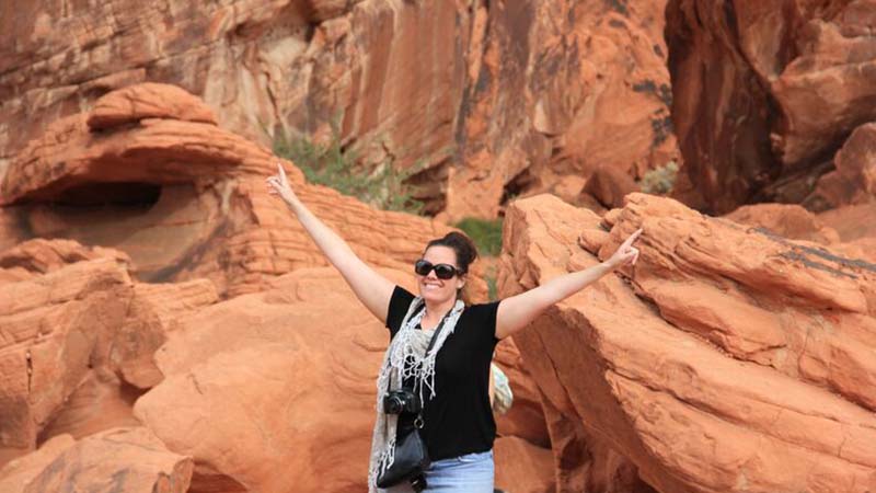 Hiker in Red Rock Canyon