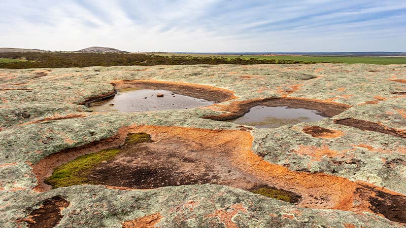 Natural rock pools in Gawler Ranges National Park