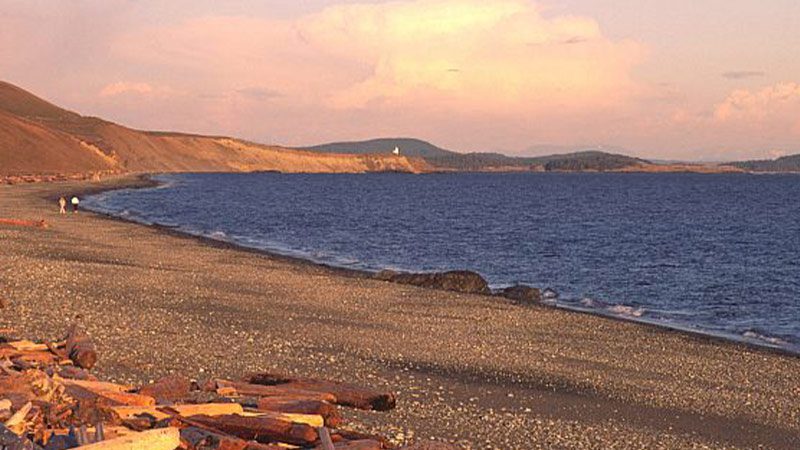 South Beach at sunset in the San Juan Islands.