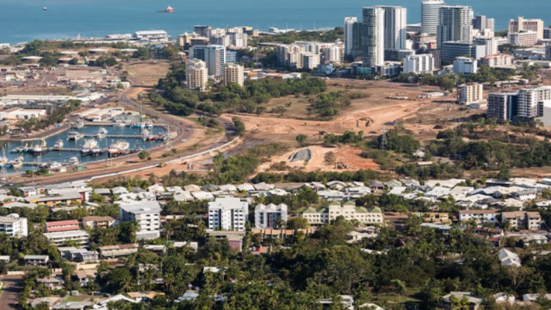 Aerial view of the city of Darwin
