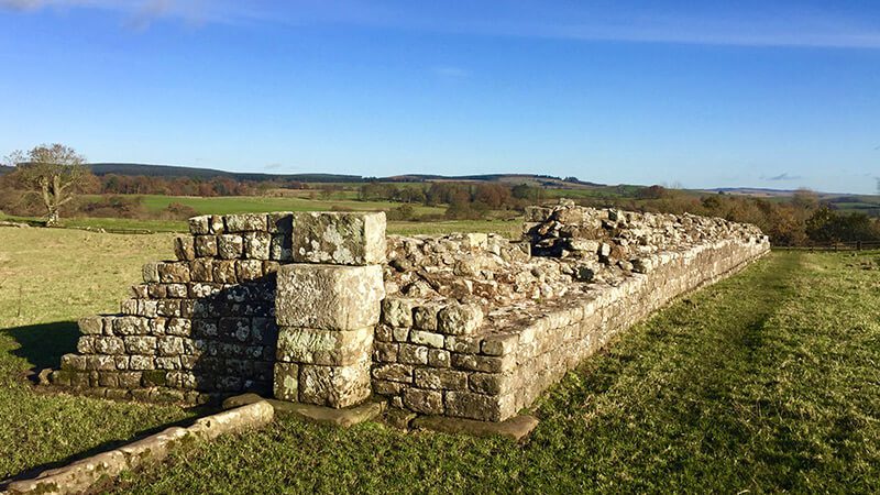 The ruins of Birdoswald Fort along Hadrian's Wall