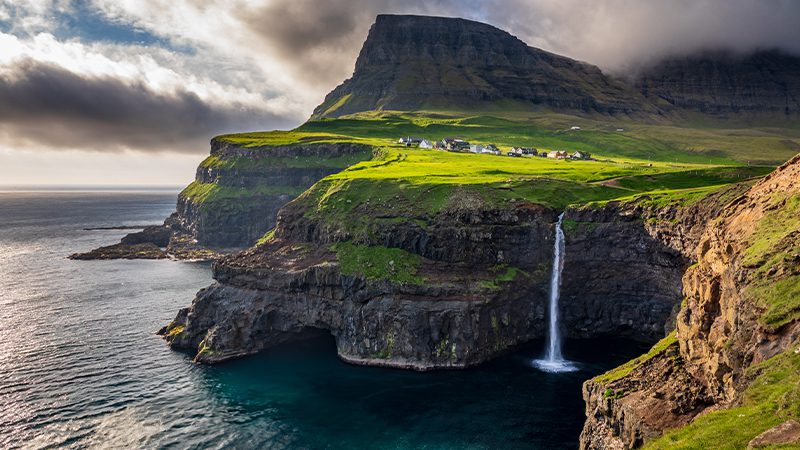 Múlafossur waterfall in the Faroe Islands