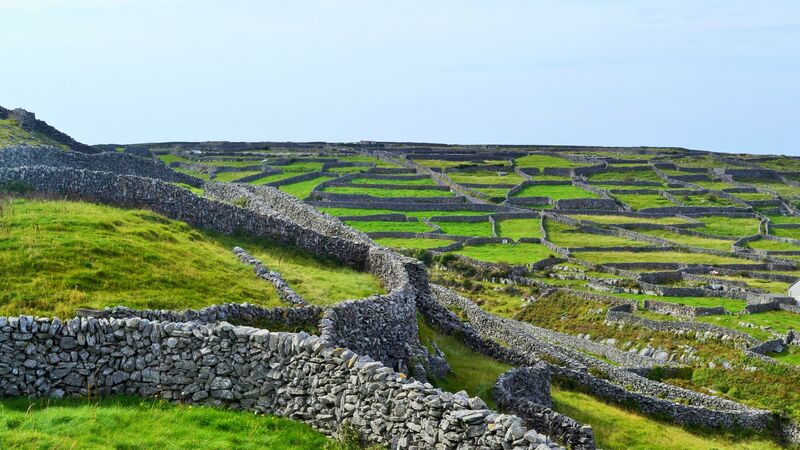 The ancient stone ruins on the Aran Islands. 