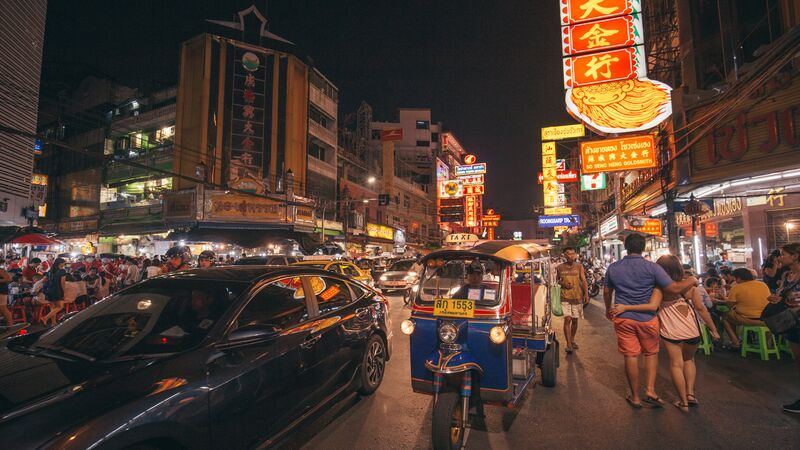 A busy street in Bangkok