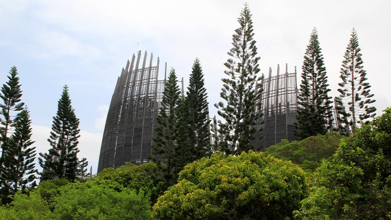 The imposing structures of the Tjibaou Cultural Centre. 