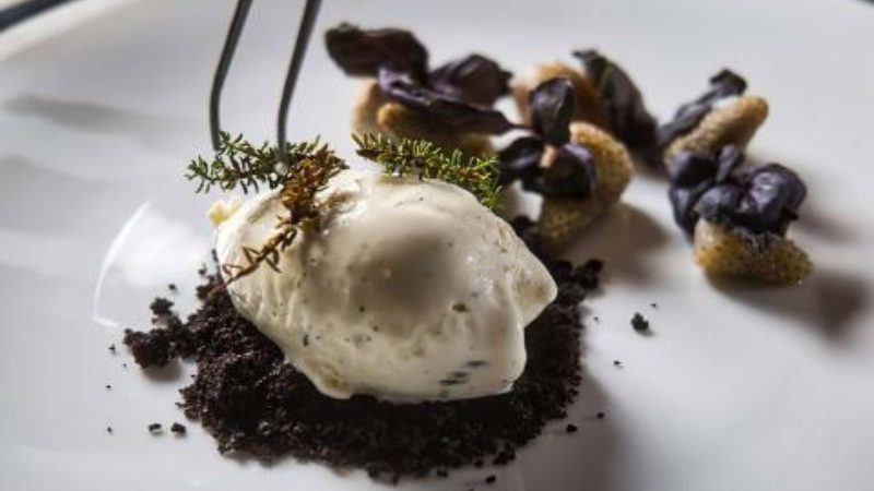 A perfectly plated traditional Greenlandic meal