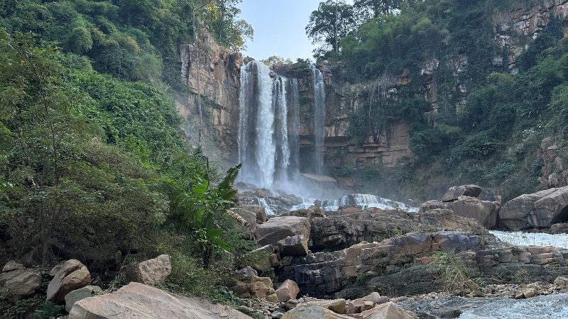 Cascading waterfall in Chambok, Cambodia. 