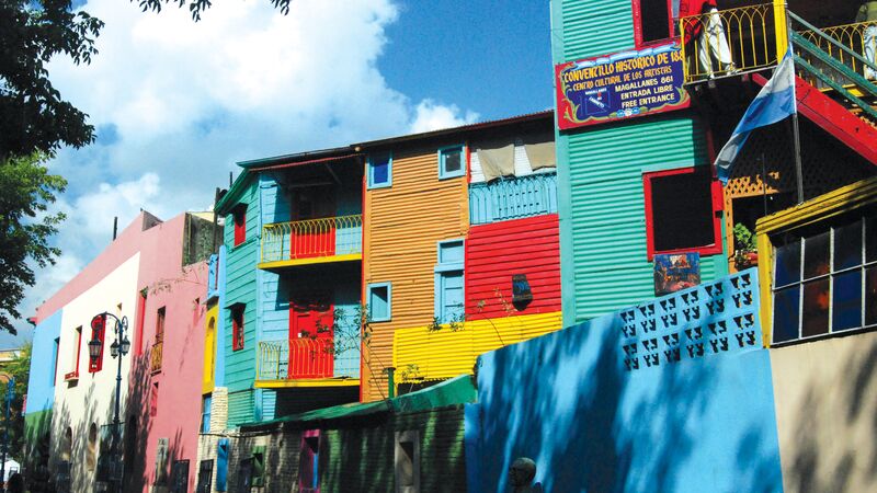 The colourful houses in Buenos Aires.