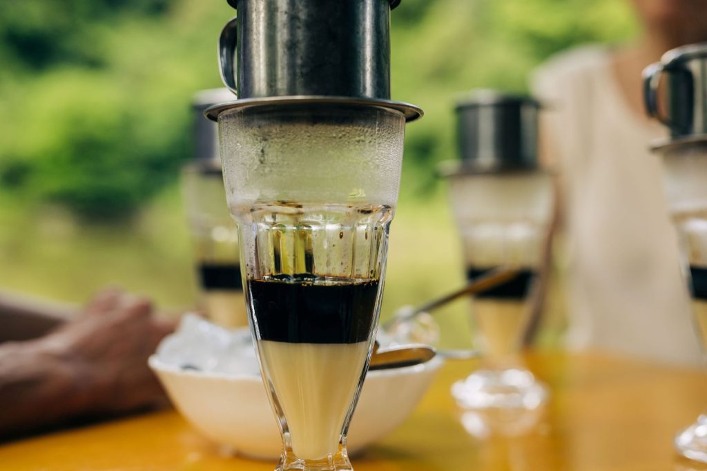 coffee in Vietnam served with condensed milk 